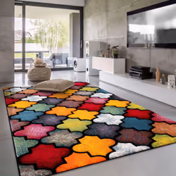 Mettez des couleurs dans votre vie ! Avec ces tapis exceptionnels, votre pièce préférée dégage un charme bigarré. Le motif so ...
