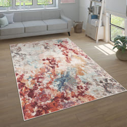 Paco Home - Tapis Salon Chambre Adulte Poils Ras Moderne Motif Abstrait Vintage 120x160 cm, Multicolore 3