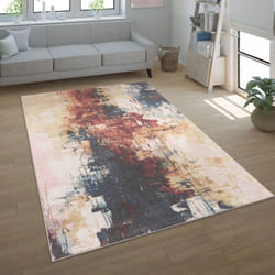 Paco Home - Tapis Salon Chambre Adulte Poils Ras Moderne Motif Abstrait Vintage 160x220 cm, Multicolore
