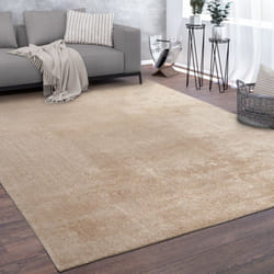 Paco Home - Tapis, Tapis à Poils Ras Doux Pour Salon, Très Moelleux, Lavable, Beige 100x200 cm
