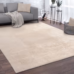 Paco Home Tapis De Salon Poils Ras Lavable Monochrome Style Moderne Beige Crème 300x400 cm