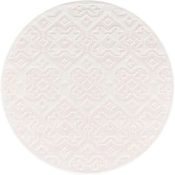 Paco Home - Tapis Exterieur Terrasse Balcon Tapis Cuisine Ornements Scandinave 3D Crème 160 cm rond