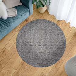 Paco Home Tapis Exterieur Terrasse Balcon Tapis Cuisine Ornements Scandinave 3D Anthracite 120 cm rond