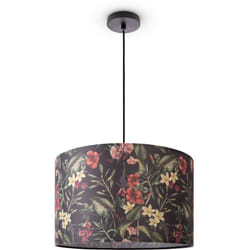 Paco Home - Plafonnier Salon Lampe Table à Manger Suspension Fleurs Palmiers Déco E27 Lampe à suspension - Noir, Design 5 (Ø45,5 cm)