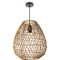 Paco Home Suspension Bambou Salle À Manger Lampe En Osier Suspendue Papier Osier Boho E27 Nature (Ø30cm), Lampe à suspension - Type 2