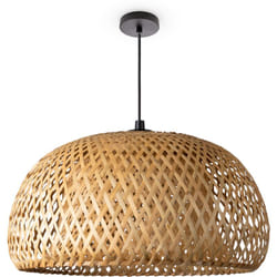 Paco Home - Plafonnier Bambou Suspension Boho Salon Lampe En Osier Suspendue Vintage E27 Beige (Ø38 cm), Lampe à suspension - Type 2