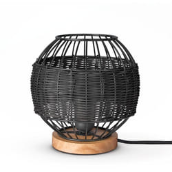 Paco Home - Rotin Suspension Salon Lampe à Poser Boho Lampe En Cage Table De Chevet Métal Noir (Ø20 cm), Lampe de table - Type 5
