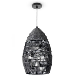 Paco Home - Suspension Salon Boho Lampes En Osier Rotin Lampe Suspendue Noir (Ø30cm), Lampe à suspension - Type 4