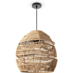 Paco Home - Suspension Salon Boho Lampes En Osier Rotin Lampe Suspendue Beige (Ø31 cm), Lampe à suspension - Type 4