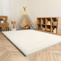 Paco Home - Tapis Chambre Enfant Bebe Fille Garcon Moelleux Antidérapant Moderne 120x160 cm, Crème