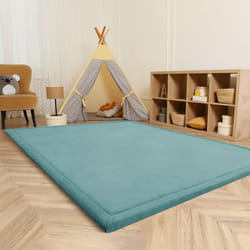 Paco Home - Tapis Chambre Enfant Bebe Fille Garcon Moelleux Antidérapant Moderne Bleu, 100x200 cm