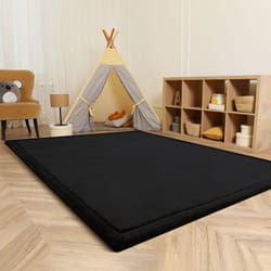 Paco Home - Tapis Chambre Enfant Bebe Fille Garcon Moelleux Antidérapant Moderne Noir, 200x280 cm