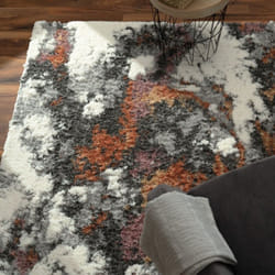Paco Home Tapis Salon Chambre Adulte Poil Long Shaggy Motif Abstrait 3D Vintage 140x200 cm, Multicolore 3