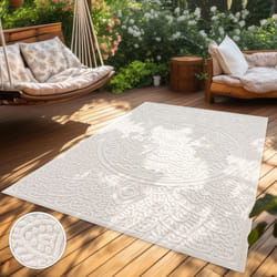Paco Home Tapis Salon Chambre Adulte Poils Ras Motif Boho Motif Oriental Motif Fleuri Crème Crème 60x100 cm