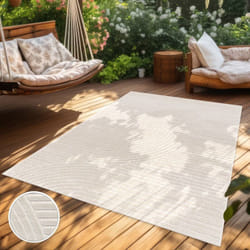 Paco Home - Tapis Exterieur Terrasse Salon Cuisine Motif Scandinave Motif Boho Uni 60x100 cm, Crème 2