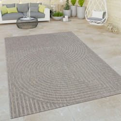 Paco Home - Tapis Exterieur Terrasse Salon Cuisine Motif Abstrait Rayures 3D Gris Gris 80x150 cm
