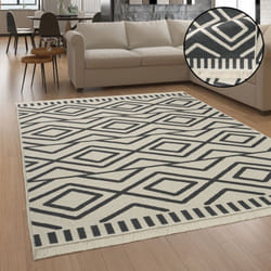 Paco Home - Tapis Salon Chambre Adulte Lavable En Machine Motif Scandinave Motif Boho 80x150 cm, Anthracite 2