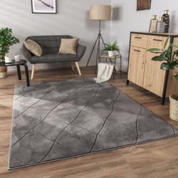 Paco Home - Tapis Salon Chambre Adulte Poils Ras Motif Boho Motif Scandinave 3D 80x150 cm, Anthracite 2