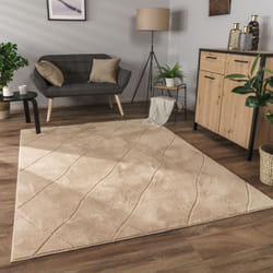 Paco Home - Tapis Salon Chambre Adulte Poils Ras Motif Boho Motif Scandinave 3D 200x280 cm, Beige 2