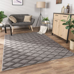 Paco Home - Tapis Salon Chambre Adulte Poils Ras Motif Boho Motif Scandinave 3D 60x100 cm, Anthracite