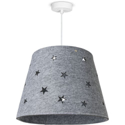Paco Home - Lampe pour enfants Lampe pour enfants Suspension Tissu Étoiles Garçons Filles Lampe à suspension, Gris