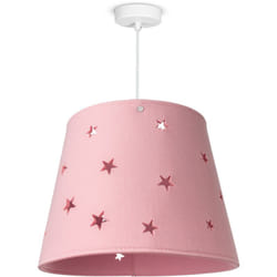 Paco Home - Lampe pour enfants Lampe pour enfants Suspension Tissu Étoiles Garçons Filles Lampe à suspension, Rose