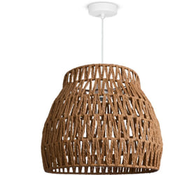 Paco Home - Suspension led Lampe à Suspension Salon Chambre à Coucher Abat-jour Papier E27 Lampe à suspension - Blanc, Nature (Ø35cm)