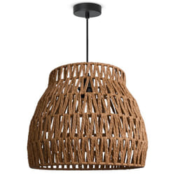 Paco Home - Suspension led Lampe à Suspension Salon Chambre à Coucher Abat-jour Papier E27 Lampe à suspension - Noir, Nature (Ø35cm)