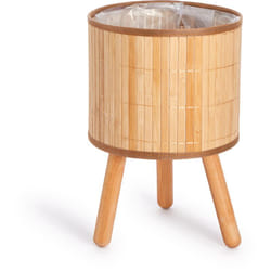 Vaso Portavaso Grande Fioriera Interni Set Vaso Per Piante Vimini Intrecciato Fiori Legno Pellicola Nature, 2pcs Set / Design 4 - Paco Home