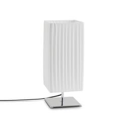 Paco Home - Lampadaire Lampe De Table Salon Lampe De Chevet Abat-Jour Bois Moderne Blanc, Lampe de table - Chrome