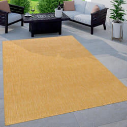 Paco Home Tapis Extérieur Balcon Terrasse Tapis Cuisine Uni Motif Moucheté Vert Jaune 80x150 cm
