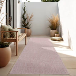 Paco Home - Tapis Intérieur Et Extérieur Balcon Terrasse Tapis Cuisine Monochrome Moucheté 60x100 cm, Pink