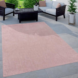 Paco Home Tapis Extérieur Balcon Terrasse Tapis Cuisine Uni Motif Moucheté Vert Rose 80x150 cm
