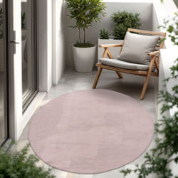 Paco Home - Tapis Intérieur Et Extérieur Balcon Terrasse Tapis Cuisine Monochrome Moucheté Pink, 120 cm rond