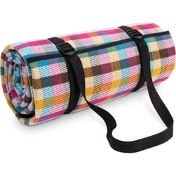 Paco Home - Couverture De Pique-Nique Camping xxl Plage Imperméable Avec Poignée Multicolore 2, 200x200cm