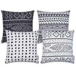 Housses De Coussin Décoratif Salon Motifs Géométriques Housse De Coussin Canapé Noir - Blanc, 4pcs-Set - Paco Home