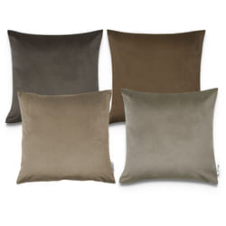 Paco Home - Velours Housse De Coussin Lot De 4 Housses Coussin Déco Salon Canapé 4pcs-Set, Taupe (de)