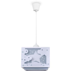 Paco Home - Suspension Enfant Abat-Jour Tissu Arc-En-Ciel Étoile Lion Dinosaure Lune Lampe à suspension - Type 4, Bleu