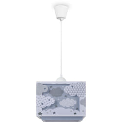 Paco Home - Suspension Enfant Abat-Jour Tissu Arc-En-Ciel Étoile Lion Dinosaure Lune Lampe à suspension - Type 1, Bleu