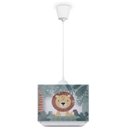 Paco Home - Suspension Enfant Abat-Jour Tissu Arc-En-Ciel Étoile Lion Dinosaure Lune Lampe à suspension - Type 2, Vert