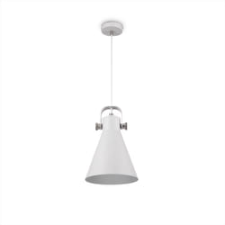 Paco Home - Suspension Salon Salle à Manger Lampe Suspendue Table à Manger Industriel Blanc - Argent, Suspension à 1 flamme