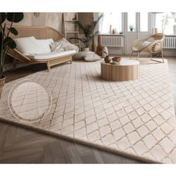 Paco Home - Tapis Bubble Salon Chambre Fourrure à poils longs Design géométrique 3D 160x220 cm, Crème 2