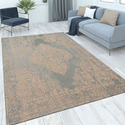 Paco Home - Tapis Salon Chambre Adulte Poils Ras Vintage Motif Oriental Ornements 120x170 cm, Beige