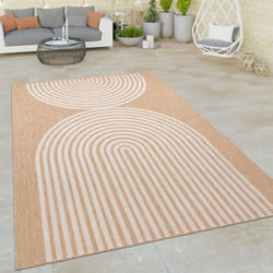Paco Home - Tapis Exterieur Terrasse Salon Cuisine Motif Boho Geometrique Ethnique Beige 60x100 cm