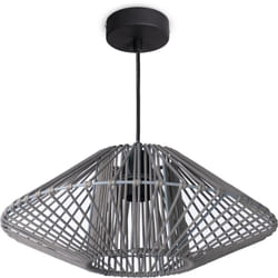 Paco Home - Suspension led Salon Suspension Salle à Manger Vintage Aspect Osier Boho Naturel Lampe à suspension, Noir 6