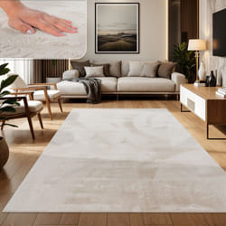 Paco Home Tapis Salon Adulte Poil Long Shaggy Lavable En Machine Moelleux Pelucheux Crème 240x340 cm