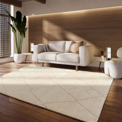 Paco Home - Tapis Salon Chambre Adulte Poils Ras Geometrique Scandinave Moderne Beige 200x290 cm