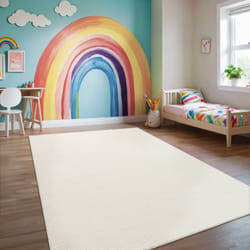 Paco Home - Tapis De Salon Chambre D'Enfant à Poils Longs Unicolore Fourrure Doux Crème 80x150 cm