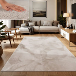 Paco Home - Tapis Salon Adulte Poil Long Shaggy Lavable En Machine Moelleux Pelucheux Beige 100x200 cm