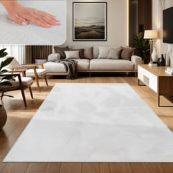 Paco Home - Tapis Salon Adulte Poil Long Shaggy Lavable En Machine Moelleux Pelucheux Blanc 100x200 cm